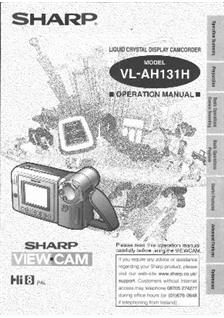 Sharp VL AH 131 H manual. Camera Instructions.